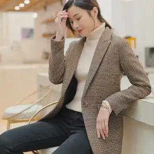 어나더블 바드 모직 체크 자켓