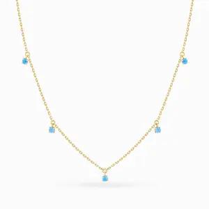 18K 아쿠아 드롭 블루 오팔 목걸이
