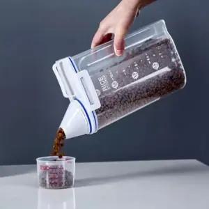 bns 애견 사료 간식 보관 계량컵 일체형 진공 밀폐통 사료보관 사료보관통 사료보관용기