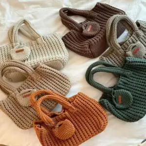 [라일리] Rly 모던 데일리 여자 뜨개 코인 지갑 포함 미니 토트백