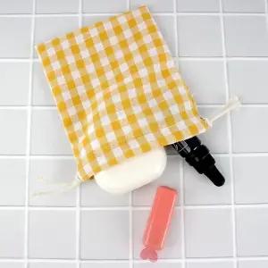 [라일리] Rly 파우치 옐로우 복조리 다용도 체크모양복조리 체크