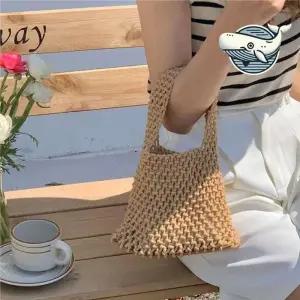 [라일리] Rly 캐주얼 패션토트백 미니 네트백 천연소재 여성