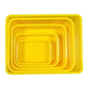 노란 사각 바구니 사물함 책상 수납 노랑바구니 5호