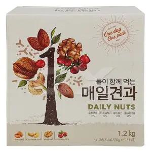 둘이 함께 먹는 매일견과 1.2kg(20g x60개입) 하루견과 무료배송 gx