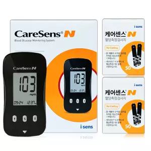 케어센스N 당뇨 검사 혈당측정기 측정지 세트[혈당계+시험지 110매]체크기 검사지