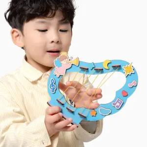 MDF 하프 만들기 전통 악기 민화 만들기 음악 놀이 장난감 초등학교 미술 어린이 교구 재료 집콕놀이