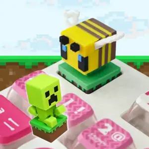 픽셀 꿀벌 키캡 마인크래프트 포인트키캡 크리퍼