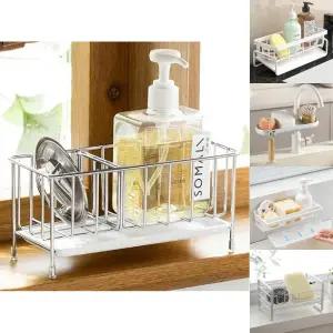 주방 세제랙 스폰지 수세미 받침대 2칸/거치대/거치/씽크대/걸이/싱크대/걸이대/건조대/수세미통/세제/꽂이