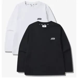지프 키즈 롱슬리브 남여공용 긴팔 티셔츠 화이트 블랙 2팩