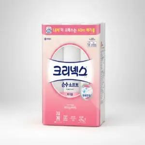 크리넥스 순수소프트 메가롤 40m x 30롤 x 2개