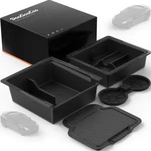 테슬라 신모델 Y 주니퍼/모델 3용 센터 콘솔 정리함 [2레이어 디자인 이지 슬라이드] 2024-2026 모델 3 및