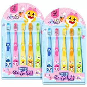 핑크퐁 아기상어 유아 칫솔 스텝2 5종 세트 2EA 캐릭터 3세 4세 5세 키즈