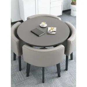 원탁테이블세트 4인용 사무실 의자 원형 테이블 거실 회색