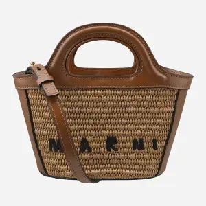 [마르니] 라피아 트로피칼리아 마이크로 브라운 토트백 133172671