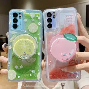 갤럭시 S26 S25 S24 S23 S22 플러스 울트라 과일 스마트톡 반짝이 샌드 롱스트랩 케이스