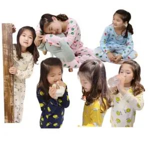 강아지 잠옷 봄 캠핑 파자마 가을 스마일 피치 세트 실내복 학생 아동 긴팔
