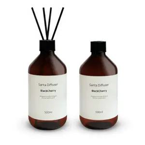 산타 대용량 실내 거실 화장실 방향제 디퓨저 블랙체리향 500ml 2개