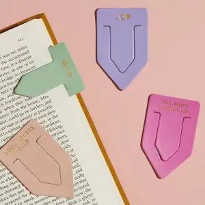 컬러 가죽 책갈피 2p 북마크 북마커 북클립 홀더 독서용품/고급/귀여운/단체/독서/스토퍼