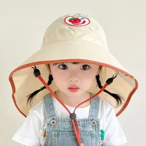 KC 아동 썬캡 자외선차단 목가리개 4세부터 10세 2컬러 유아 와이드챙 플랩캡