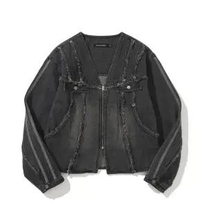 NOT4NERD Cut Off Side Line V-Ne Denim Jaet - Bla 1201029