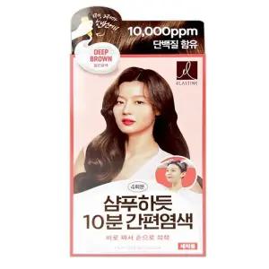 엘라스틴 염색 샴푸하듯 미용실 10분 간편염색약 새치용 짙은갈색 4회분 -TJ
