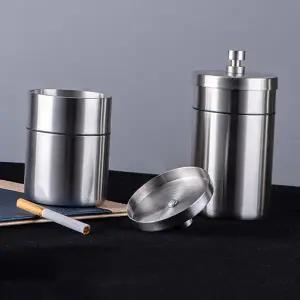 뚜껑 재떨이 가정용 휴대용 실내용 스텐 재떨이 실외용 차량용