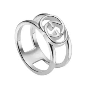 (선물포장)구찌 인터로킹G 와이드 오픈 밴드 실버 반지 295716