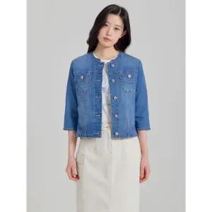 [하프클럽/지센]여성 데님 라운드 크롭자켓 LCJKP421_BL