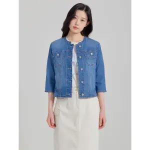 [지센]여성 데님 라운드 크롭자켓 LCJKP421 BL_P418235341