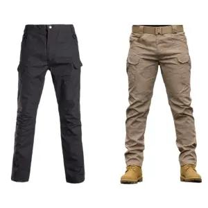 2벌세트 블랙+카키(봄/여름/가을)SWAT전술 택티컬 카고팬츠 주머니 10개 오토바이바지 전술복 작업복
