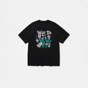 [코오롱스포츠](대구신세계) 여성 선인장 그래픽 반팔 티셔츠 TVTCM25622BLK