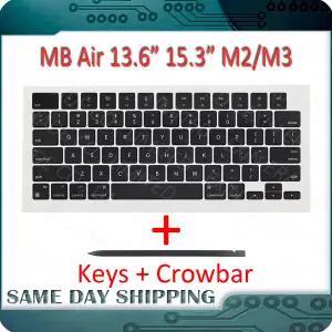 노트북 A2681A3113 A2941 A3114 Macbook Air M2 M3 Retina 13.6 15.3 키 캡 키보드 수리 용 키 캡 검정색