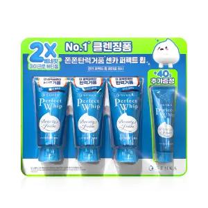 센카 퍼펙트 휩 페이셜 워시 클렌징폼 120g x 3개 + 40g(신형) 1개 - R