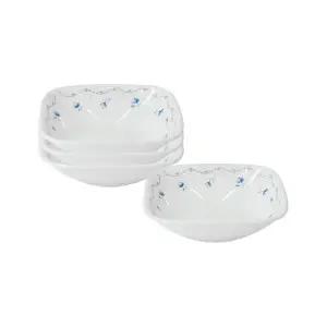 [코렐]블루엘레강스 사각개인접시 4P 세트