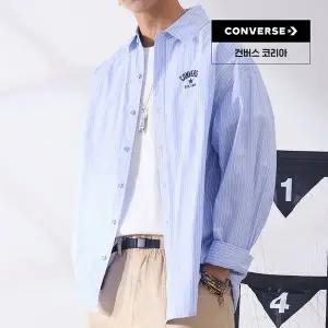 [컨버스](천안아산점)스트라이프 롱슬리브 우븐 셔츠 블루 잇 MCJ402-UFC