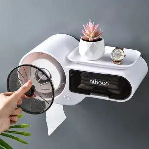 휴대폰거치 무타공 접착식 화장실 욕실 휴지케이스 방수기능 다용도수납