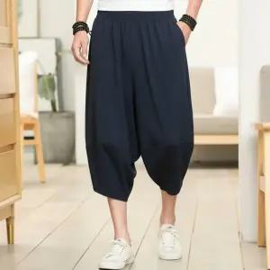 남성 7부 배기바지 여름 와이드 밴딩 벌룬 팬츠 빅사이즈 항아리