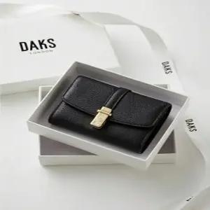 닥스 액세서리 26SS [CLA] 블랙 소가죽 슬림 3단 반지갑 DCWA6E712BK