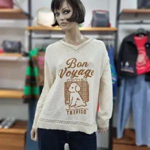 베네통/애플아울렛/면 100% 브이넥 슬럽 니트/BAKP10511