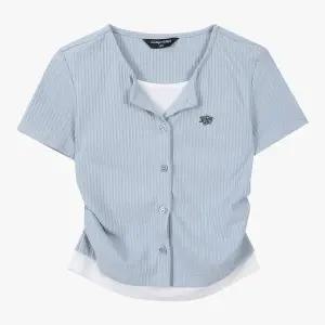 [더데이걸] 레이어드 골지 반팔 가디건티 TGRA26311_7358