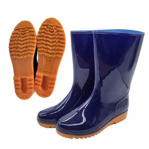여성 경량 질긴 주방 반장화 논슬립 남색 낚시할때 조리화 방수