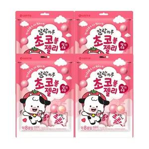 롯데웰푸드 말랑카우 초코볼젤리 딸기우유 134g, 4개