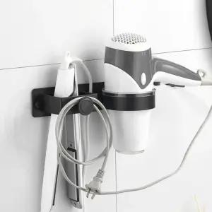 무타공 드라이기거치대 고데기 겸용 홀더 화장대 욕실 정리함 수납 세트 고대기