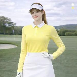 [무료배송][릴레이특가] 데니스골프 26SS신상 여성 올메쉬 포인트 긴팔카라티