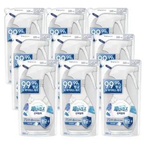 페브리즈 향균 플러스 깨끗한 향 리필 320ml / 9개 소파 룸 실내 의류 섬유 탈취제