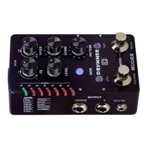 기타 페달 스테레오 드럼 머신 이펙트 Mooer Drummer X2 FILL 기능 포함 TAP TEMPO EQ 노브 드러머
