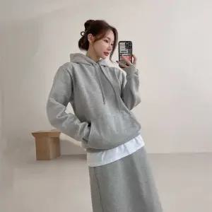 나나 투피스 후드 간절기 세트 빅사이즈 롱스커트 여행 면혼방 봄 루즈핏 캐주얼 미시