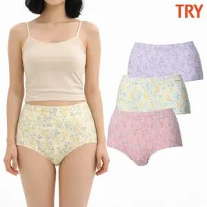 여성순면팬티 은나노 국산 면100 맥시팬티 엄마 아줌마 삼각 3매 세트
