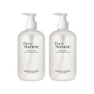 퓨어솜 베이비 앤 키즈 퓨어 샴푸앤바스 500ml, 2개, 약산성 보습 바디워시