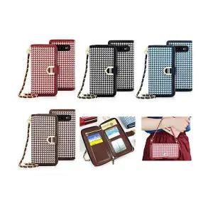 갤럭시S25FE (S731) 모건 하운드 체크 지퍼 다이어리 케이스 스트랩 카드 지갑